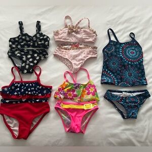 Bundle of 5 mixed sizes (12 mo - 2T) Girls bathing suits
